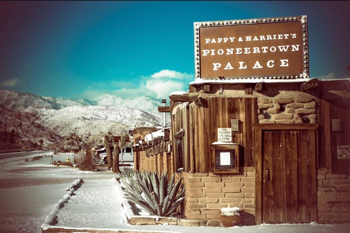 Pappy & Harriet’s in the desert snow near ESCAPE