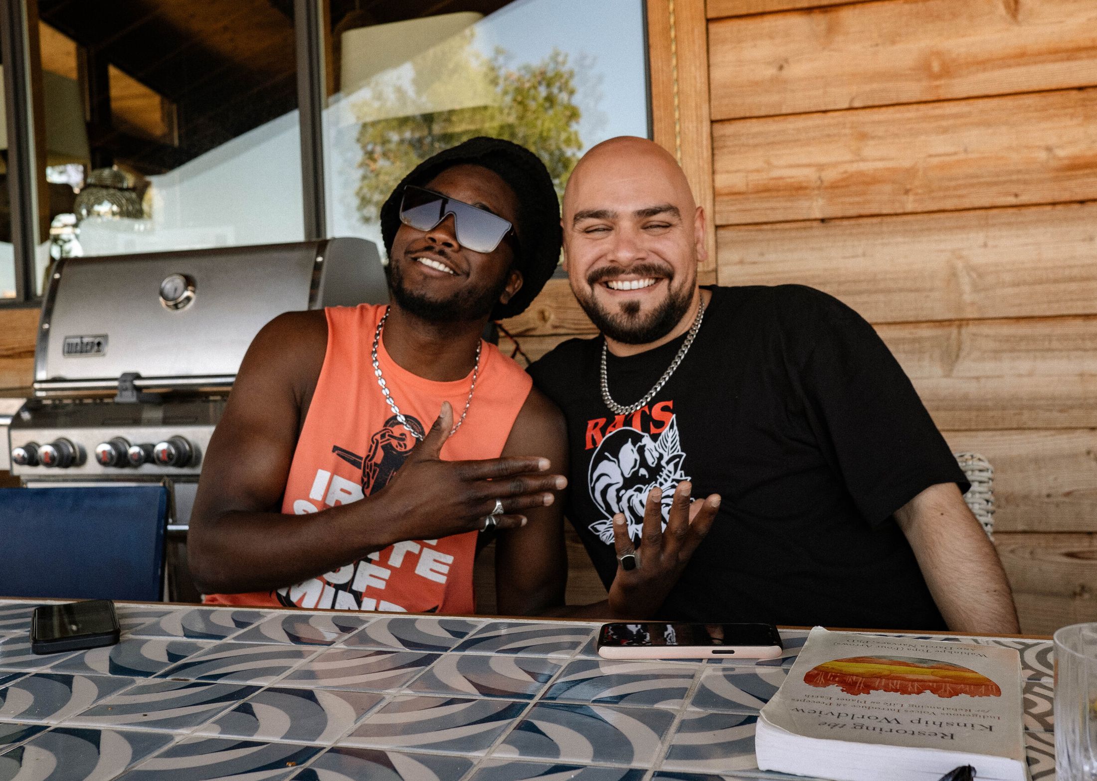 Cimafunk and Nari at a camp at ESCAPE