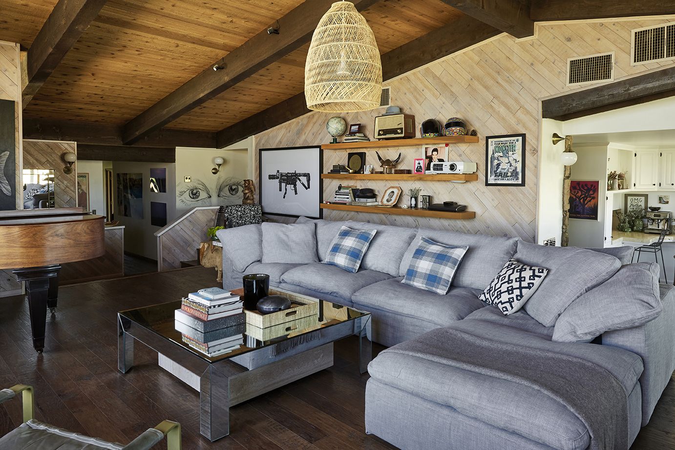 Second living area in the Main House with vaulted wood ceiling