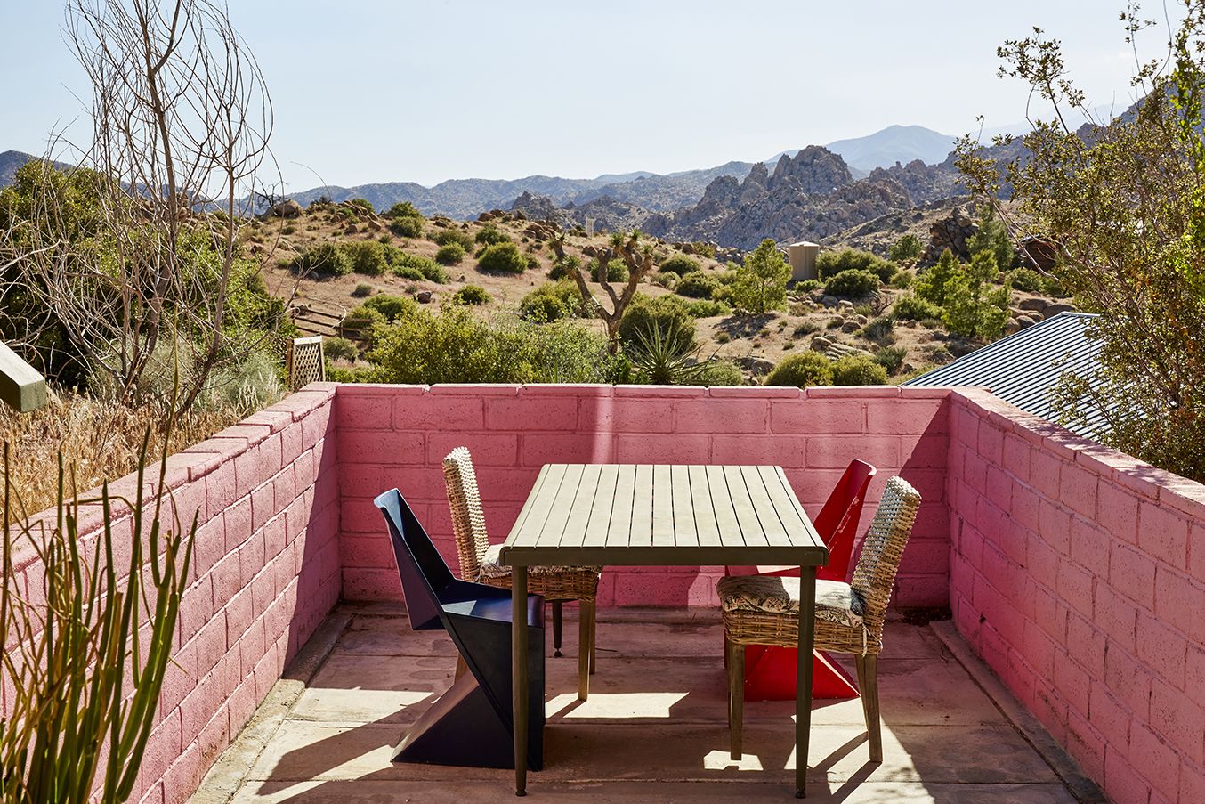 The Residence porch swing looking out over the desert