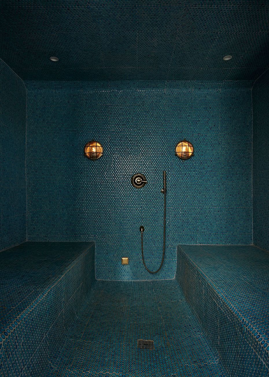 The steam room in the spa at ESCAPE